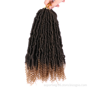 Synthetic Crotchet Hair Extensions Ombre Crochet Braids Fluffy Kinky Twist Braiding Hair Pre Twisted Bomb Spring Twists Hair